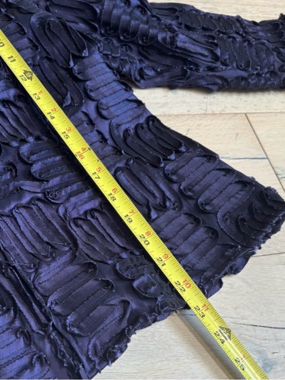 Samuel Dong Lagenlook 3D Ribbon Texture Jacket Avant Garde Purple Navy Large MOG - Picture 7 of 13